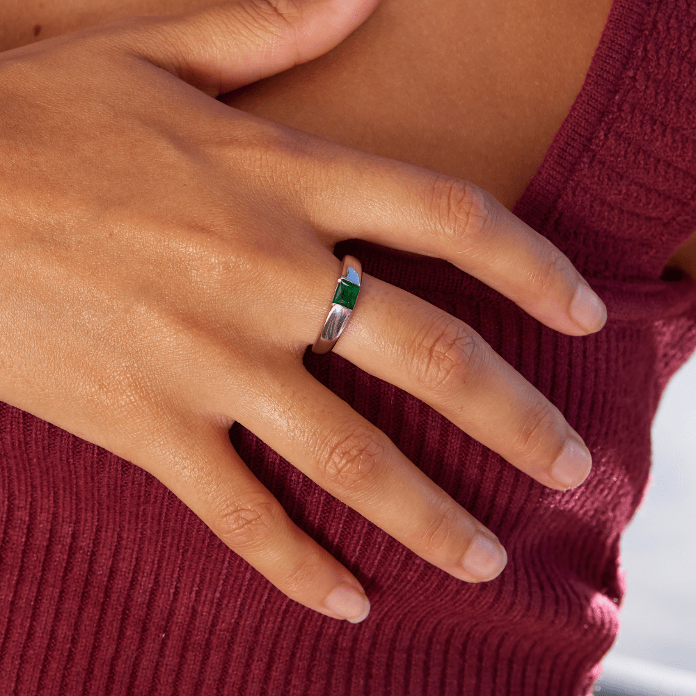 Bague Émeraude et Argent Ember