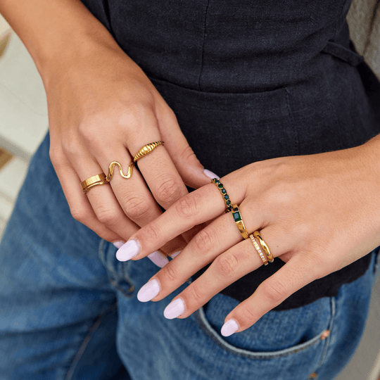Bague en Cristal Émeraude 18K