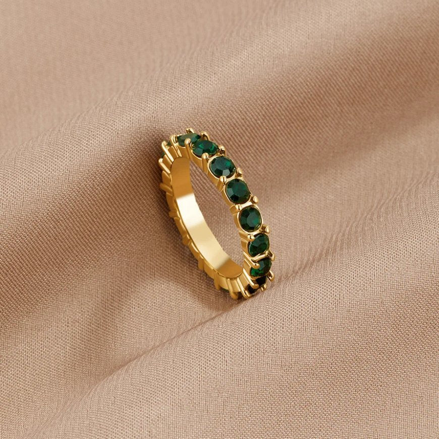 Bague en Cristal Émeraude 18K