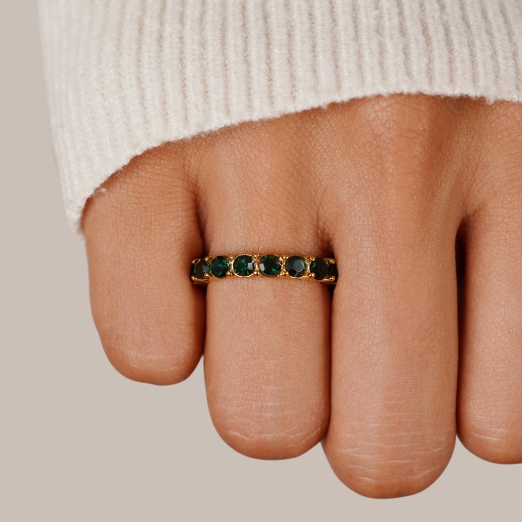 Bague en Cristal Émeraude 18K