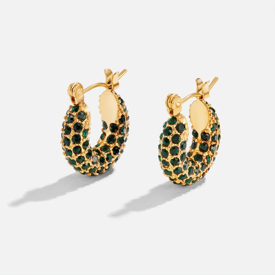 Boucles d'oreilles créoles Émeraude Beauté