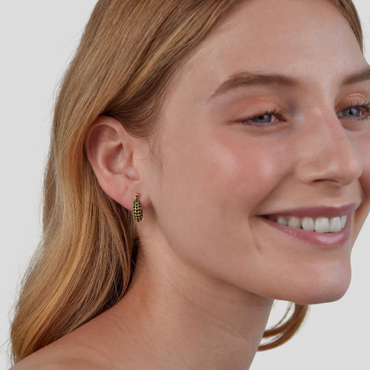 Boucles d'oreilles créoles Émeraude Beauté