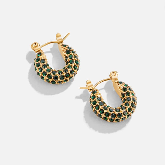 Boucles d'oreilles créoles Émeraude Beauté