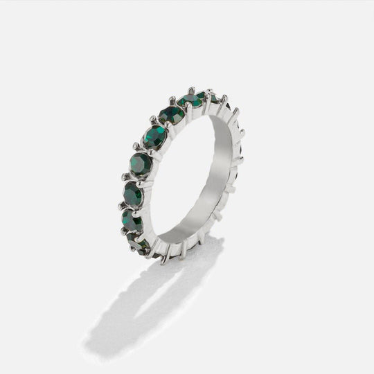 Bague Argent Cristal Beauté Émeraude