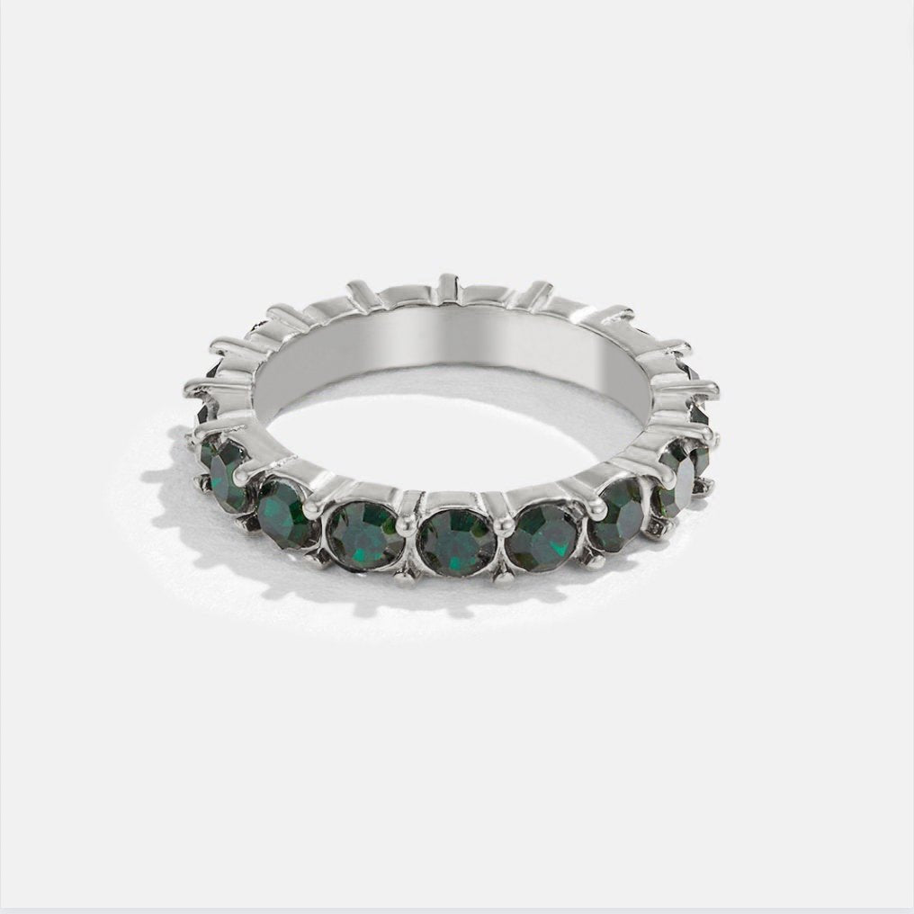 Bague Argent Cristal Beauté Émeraude