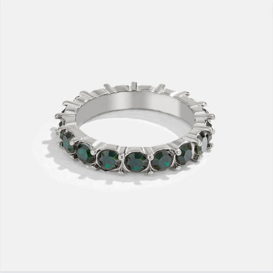 Bague Argent Cristal Beauté Émeraude