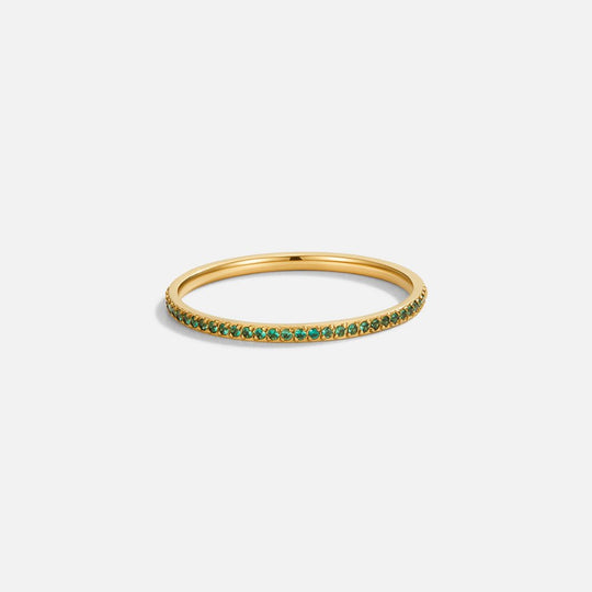 Bague en cristal éternité Émeraude