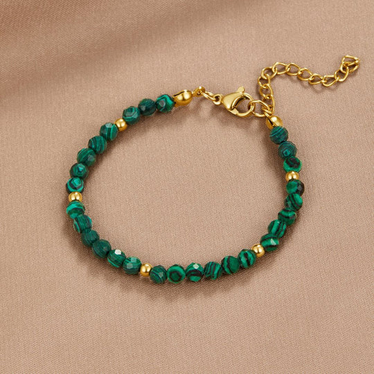Bracelet en perles vert émeraude