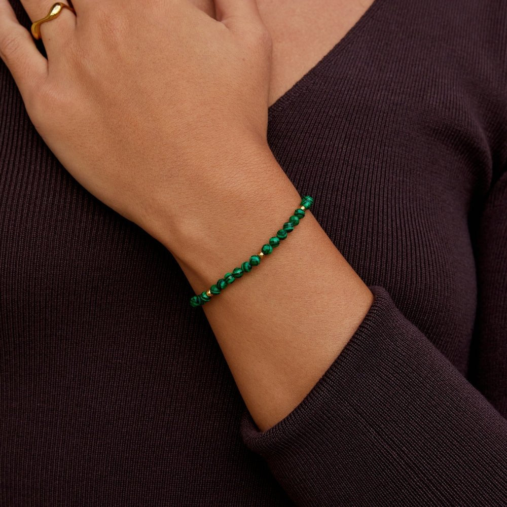 Bracelet en perles vert émeraude