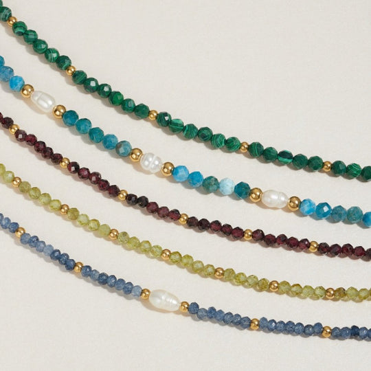 Bracelet en perles vert émeraude