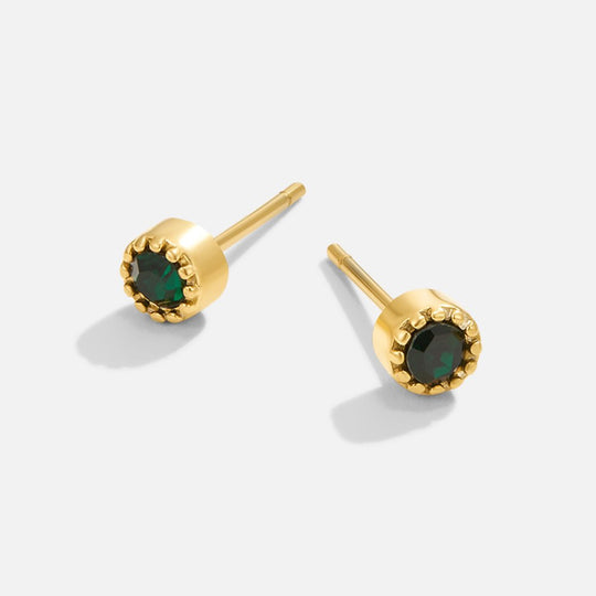 Boucles d'oreilles puces vert émeraude