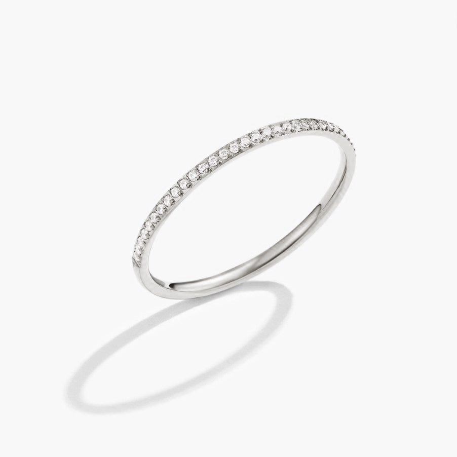 Bague en Cristal Éternité Argent