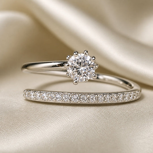 Bague Glow en zirconium avec plaquage en or blanc