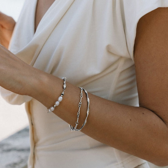 Bracelet Chaîne Nœud Argent Figaro