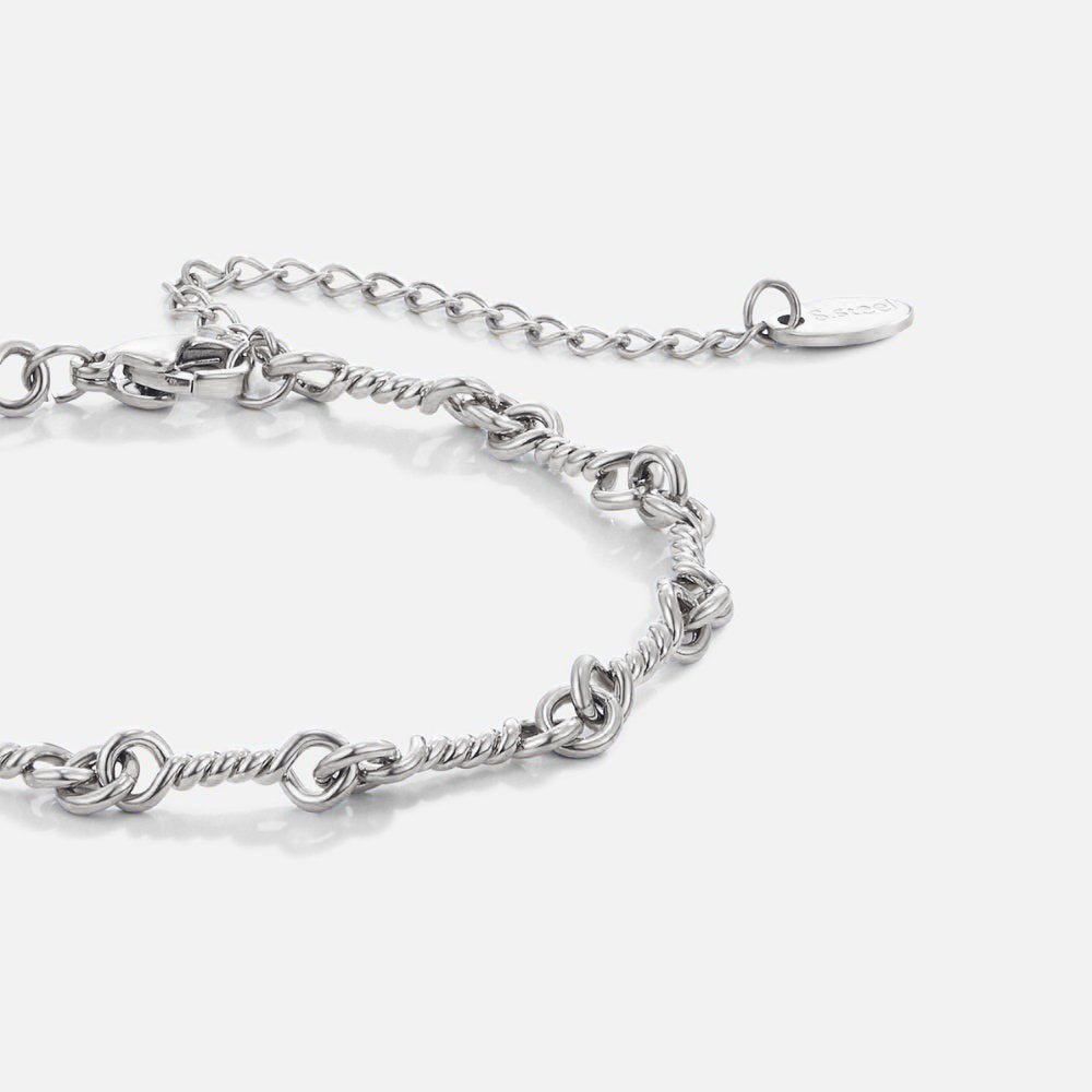 Bracelet Chaîne Nœud Argent Figaro