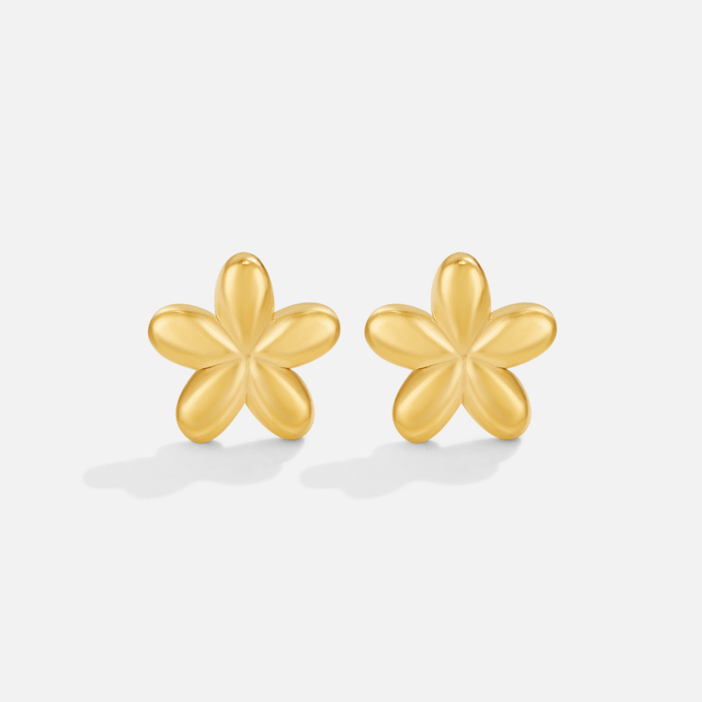 Boucles d'oreilles en acier inoxydable en forme de ballon de fleur