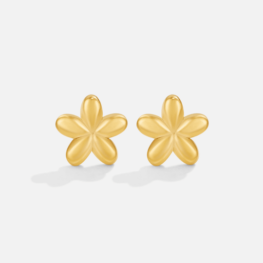 Boucles d'oreilles en acier inoxydable en forme de ballon de fleur