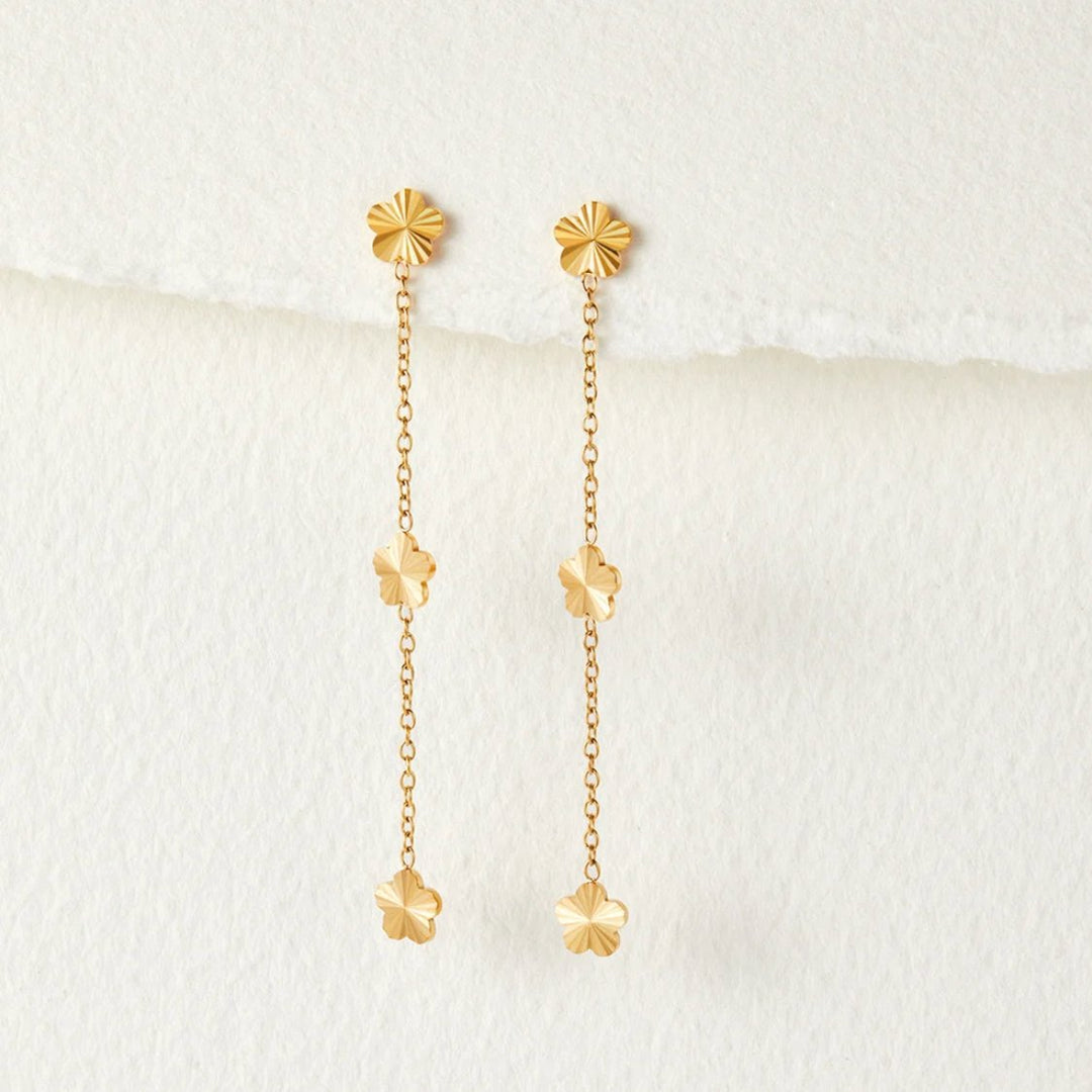 Boucles d'oreilles en goutte de pétales Flower Power