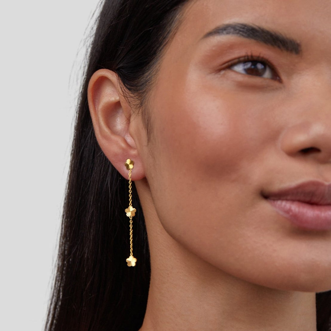 Boucles d'oreilles en goutte de pétales Flower Power