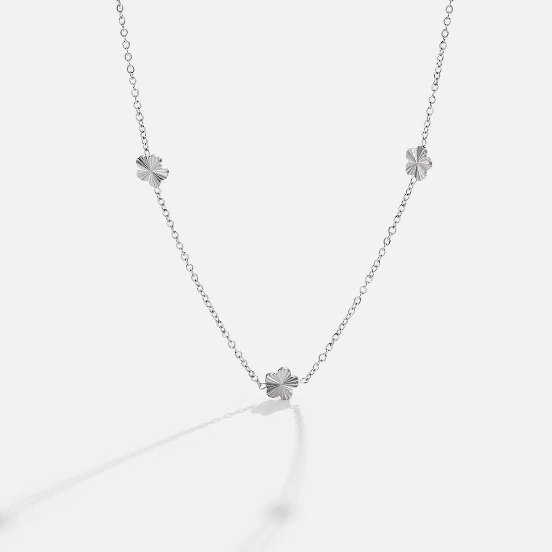 Collier Argent Chaîne Flower Power