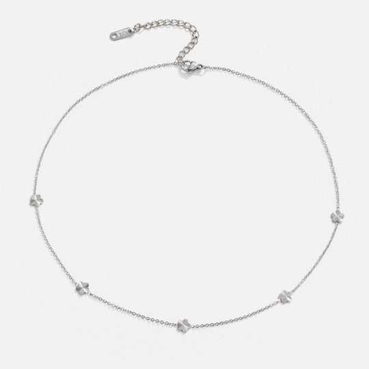 Collier Argent Chaîne Flower Power