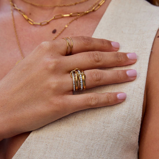 Bague Cristal et Or 'Pour Toujours'