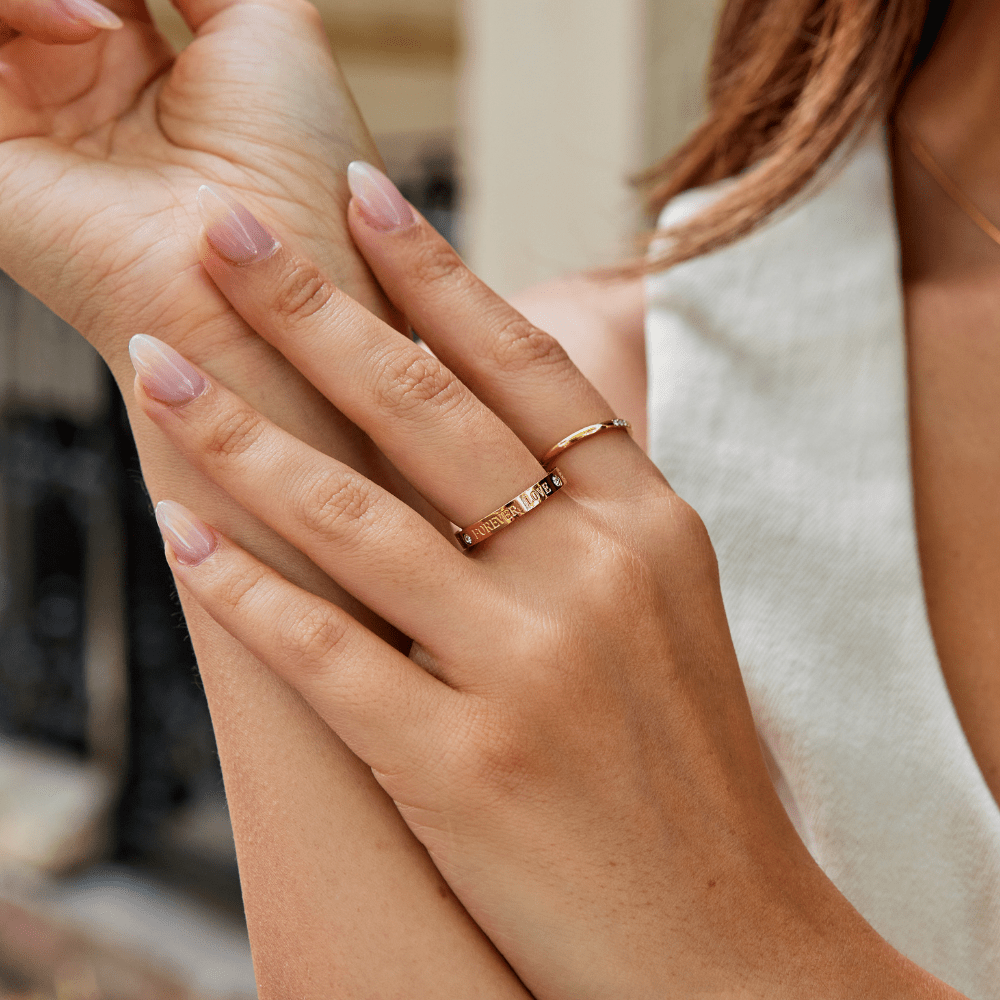 Bague en Cristal d'Amour Éternel en Or