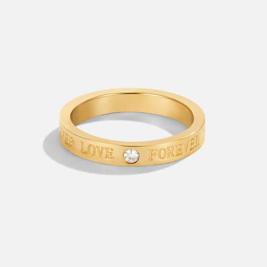 Bague en Cristal d'Amour Éternel en Or
