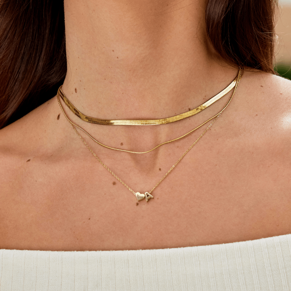 Collier en Or "Amour Éternel" et Lettre