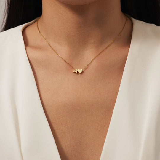 Collier en Or "Amour Éternel" et Lettre