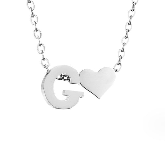 Collier en argent "Amour éternel & Lettre"