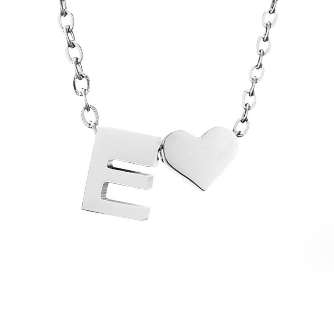 Collier en argent "Amour éternel & Lettre"