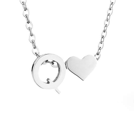 Collier en argent "Amour éternel & Lettre"