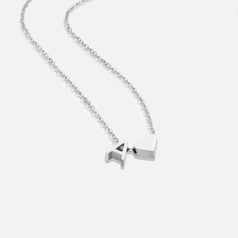 Collier en argent "Amour éternel & Lettre"