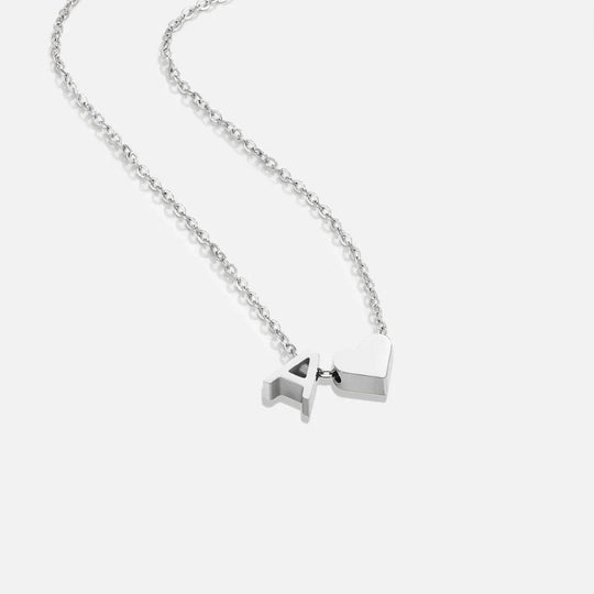 Collier en argent "Amour éternel & Lettre"