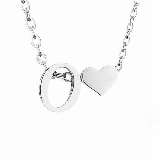 Collier en argent "Amour éternel & Lettre"
