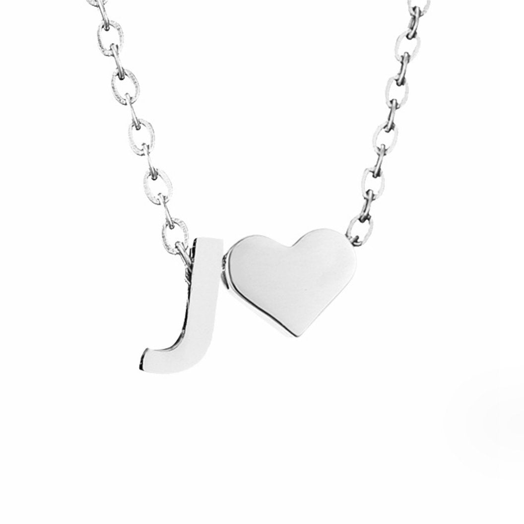 Collier en argent "Amour éternel & Lettre"