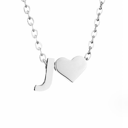 Collier en argent "Amour éternel & Lettre"