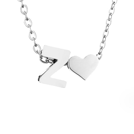 Collier en argent "Amour éternel & Lettre"