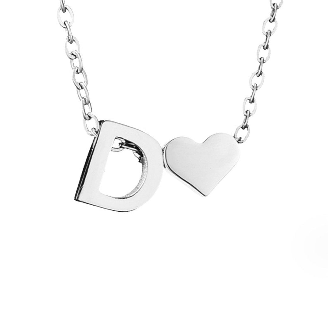 Collier en argent "Amour éternel & Lettre"
