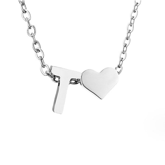 Collier en argent "Amour éternel & Lettre"