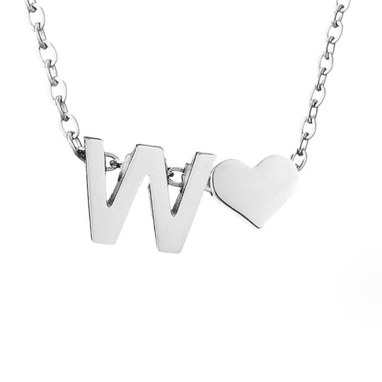 Collier en argent "Amour éternel & Lettre"