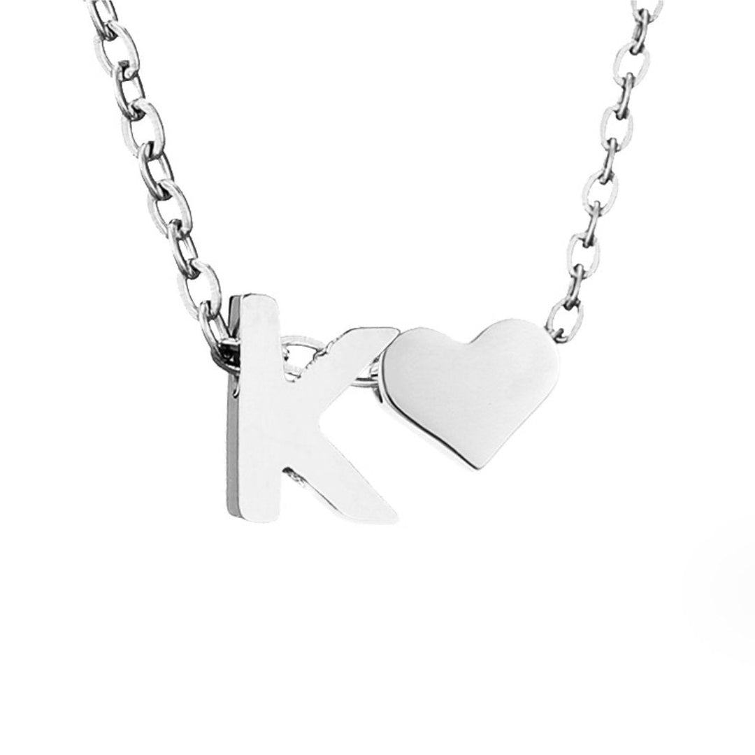 Collier en argent "Amour éternel & Lettre"