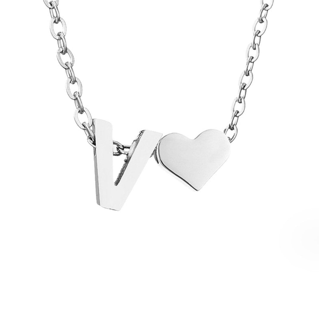 Collier en argent "Amour éternel & Lettre"