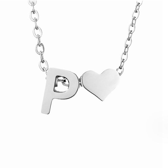 Collier en argent "Amour éternel & Lettre"
