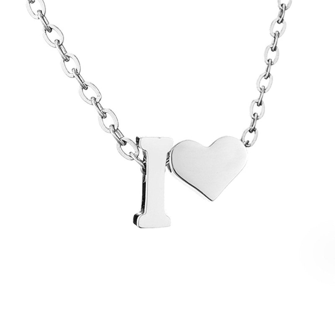 Collier en argent "Amour éternel & Lettre"