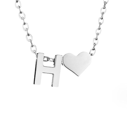 Collier en argent "Amour éternel & Lettre"