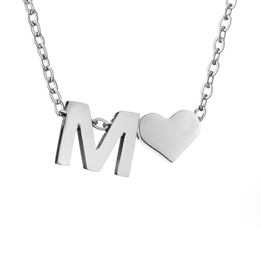 Collier en argent "Amour éternel & Lettre"