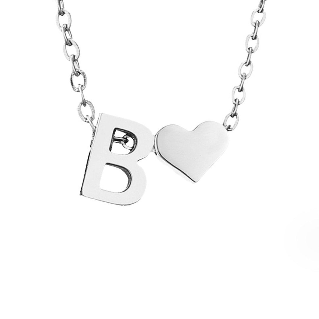 Collier en argent "Amour éternel & Lettre"