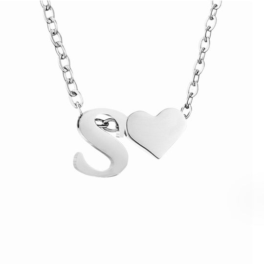 Collier en argent "Amour éternel & Lettre"